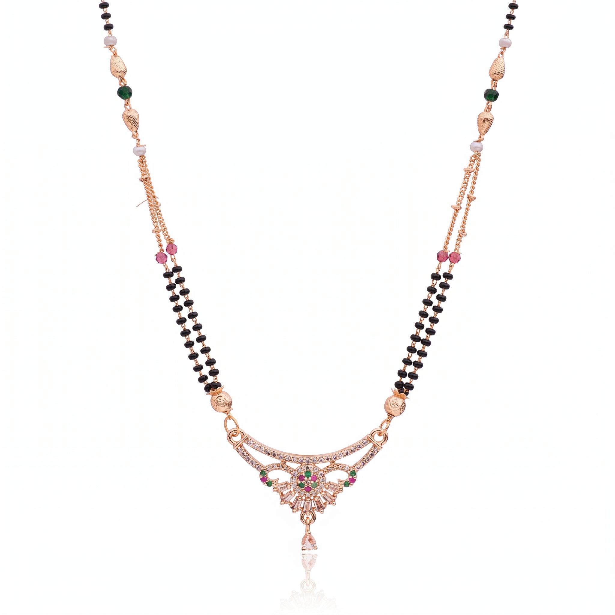 Evara Bloom – Premium Rose Gold Tone Designer Mangalsutra for Women