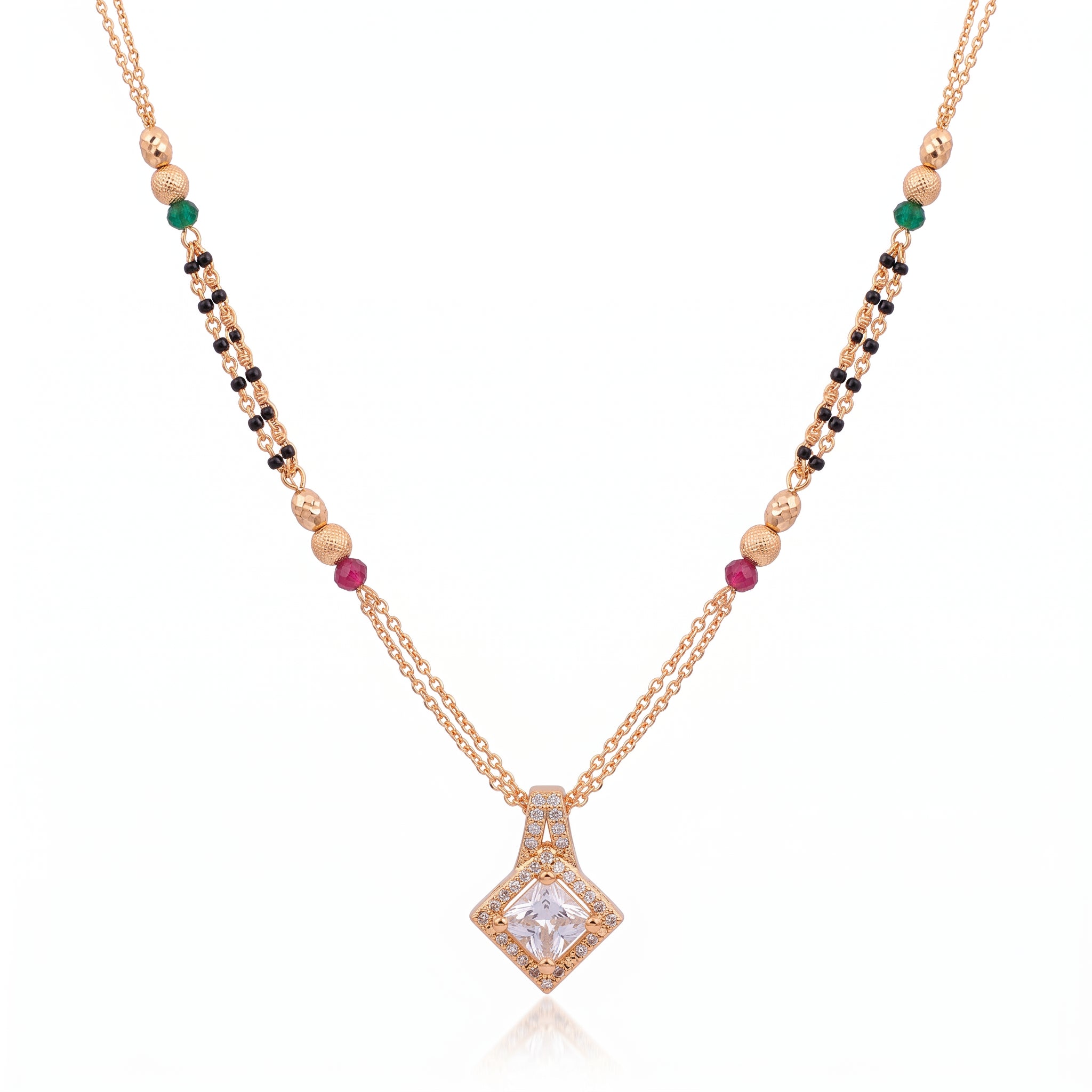 Celeste Grace – Premium Women's Rose Gold Mangalsutra Pendant Necklace