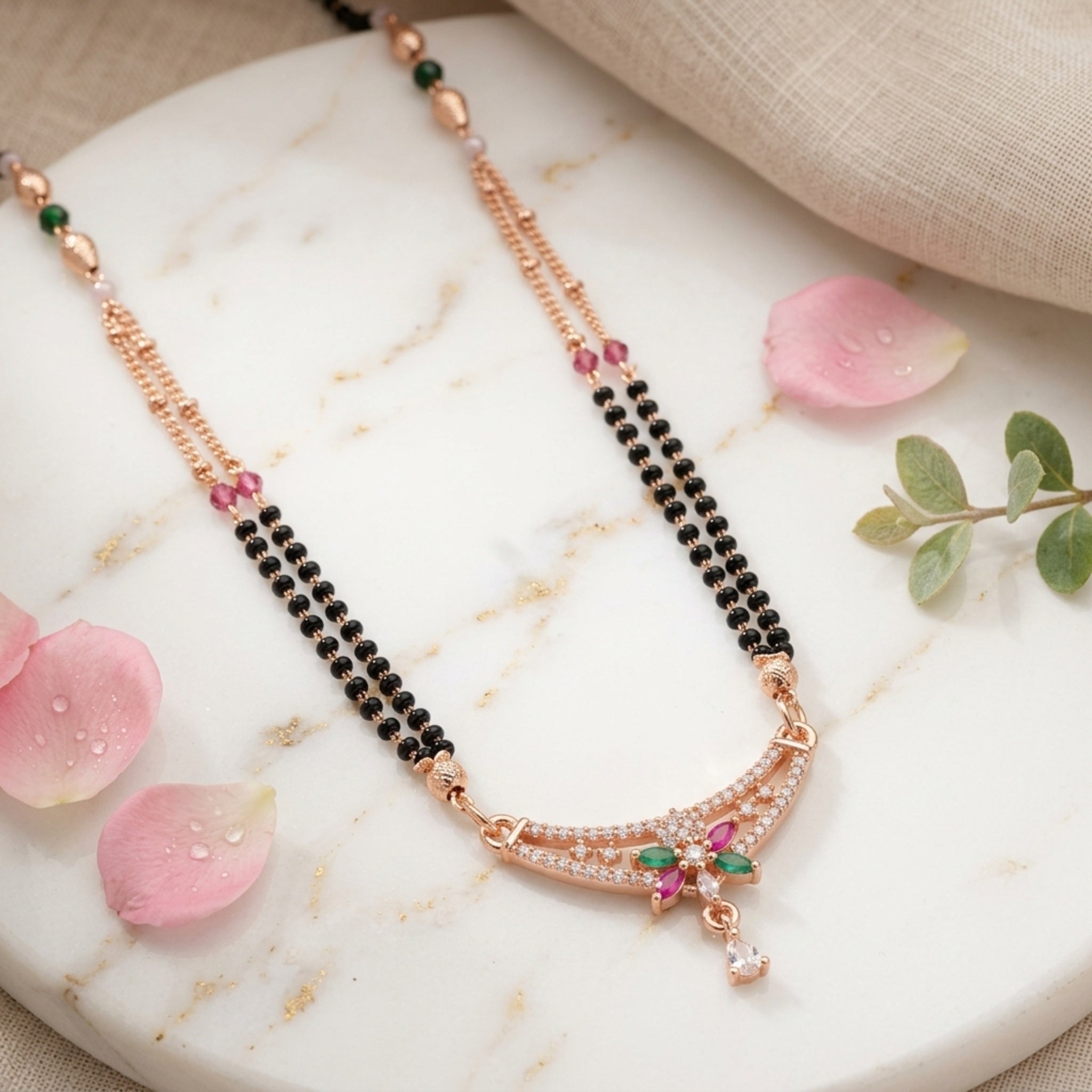Flora Radiance – Premium Designer Mangalsutra Necklace for Women