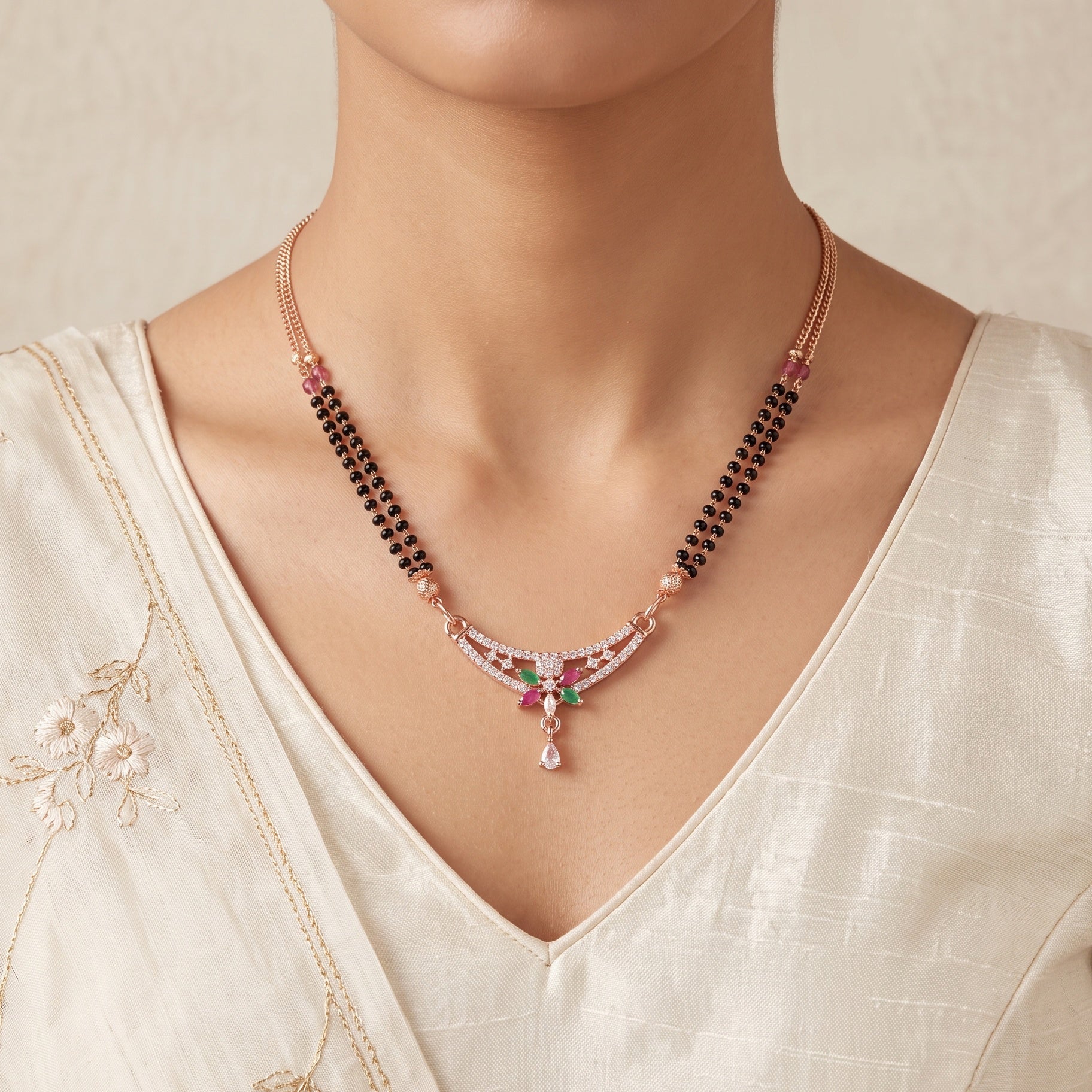 Flora Radiance – Premium Designer Mangalsutra Necklace for Women