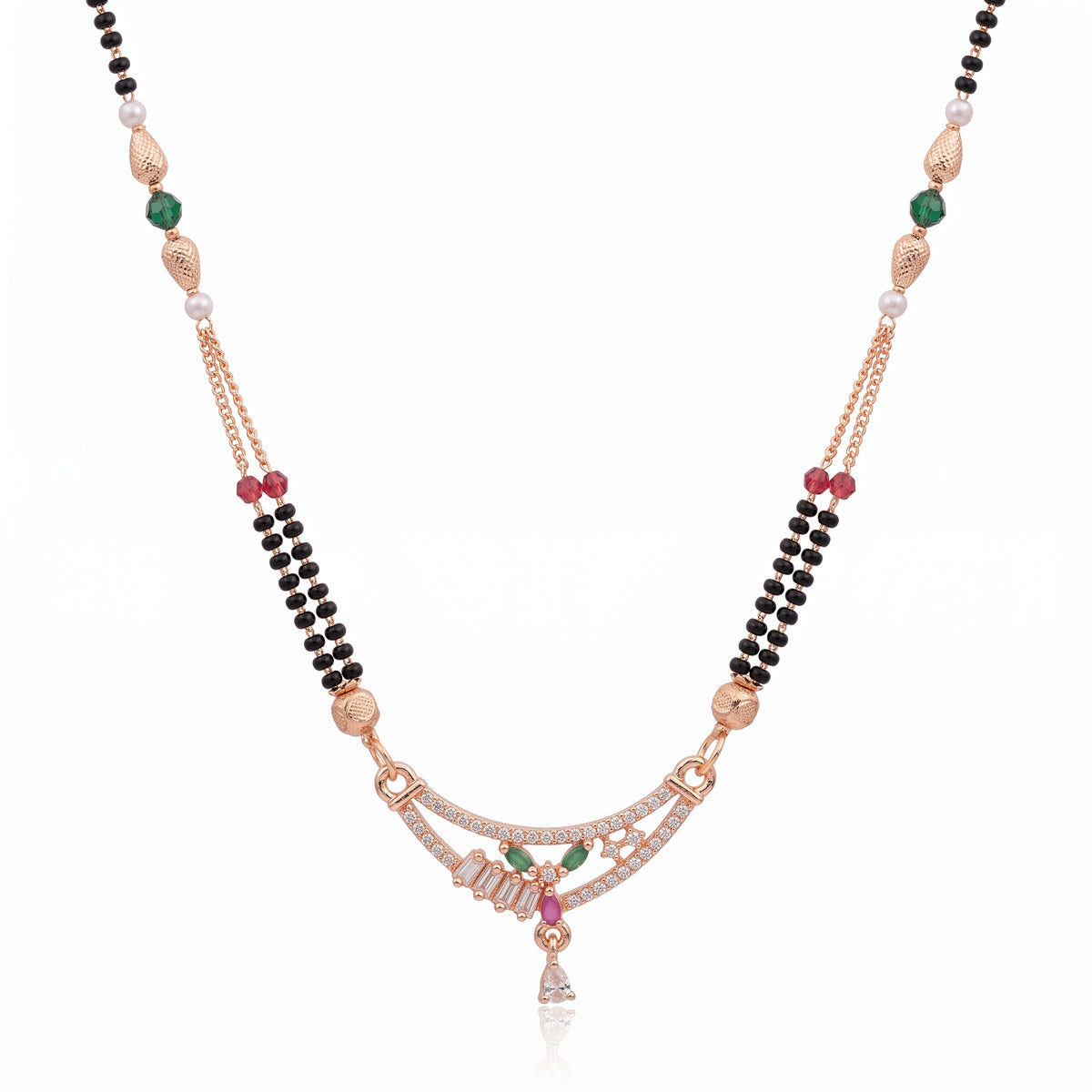 Regal Bloom – Premium Women's Mangalsutra Necklace in Rose Gold