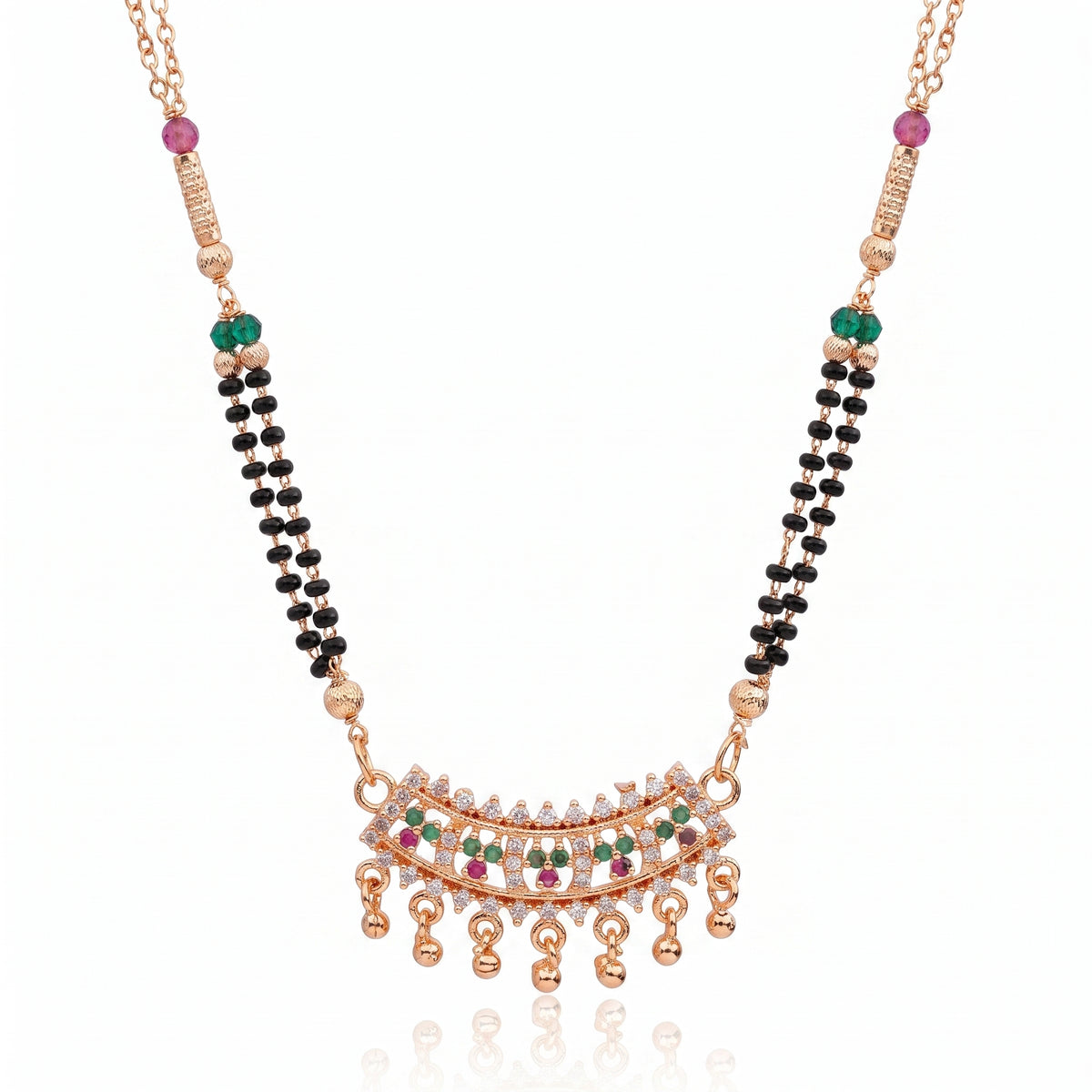 Royal Crescent – Premium Women's Mangalsutra Necklace in Rose Gold