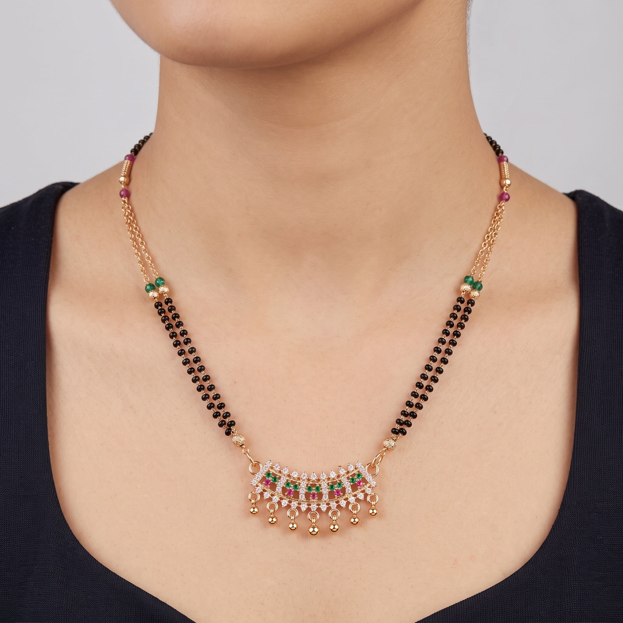 Royal Crescent – Premium Women's Mangalsutra Necklace in Rose Gold