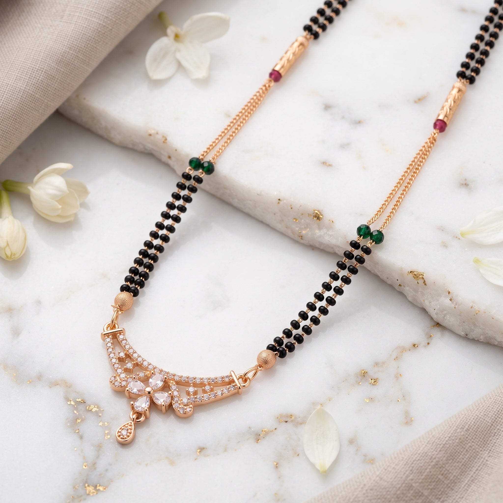 Celeste Grace – Premium Rose Gold Designer Mangalsutra for Women