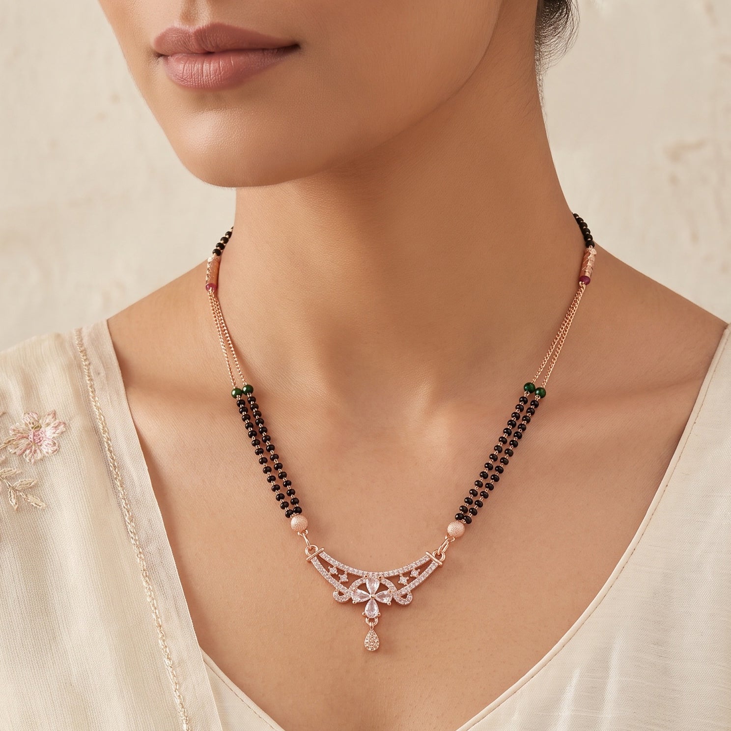Celeste Grace – Premium Rose Gold Designer Mangalsutra for Women