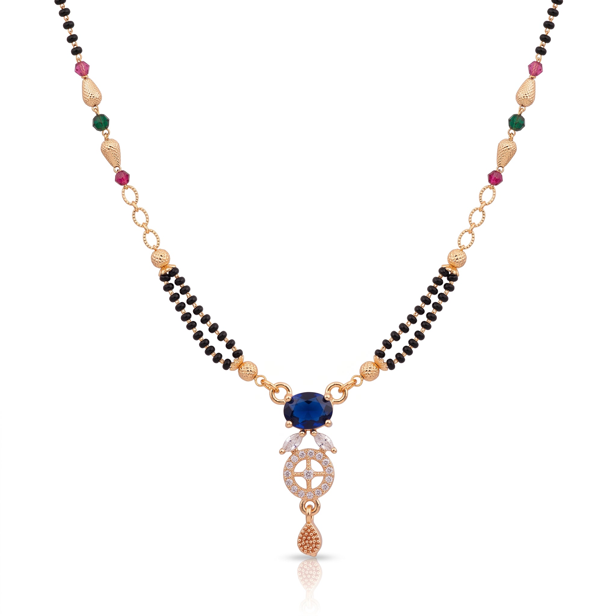 Sapphire Grace – Premium Blue Stone Designer Mangalsutra for Women