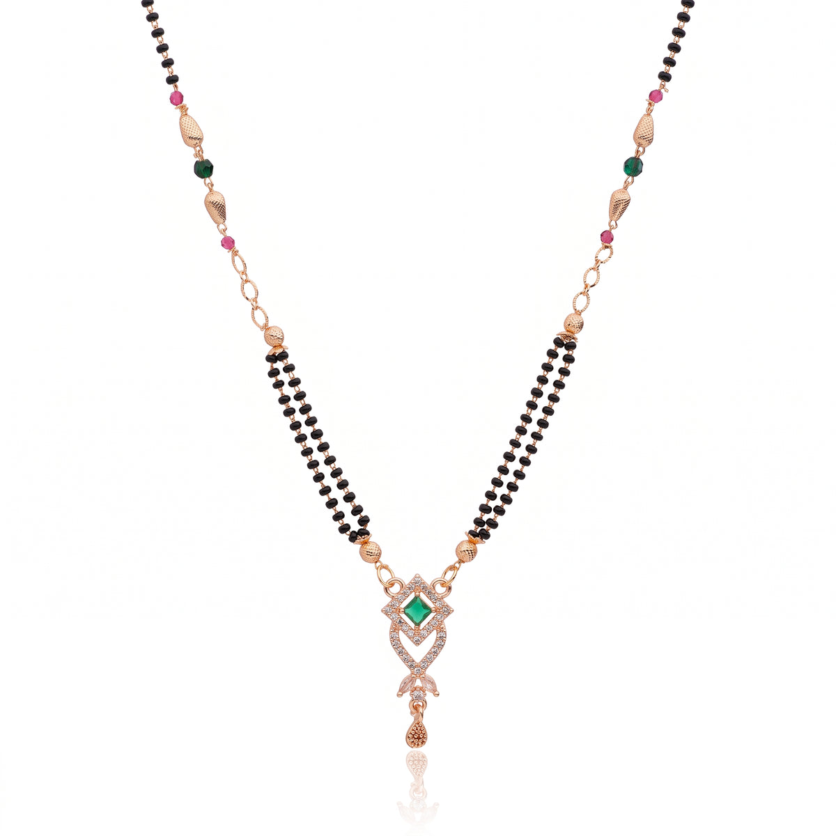 Emerald Grace – Premium Rose Gold Mangalsutra for Women