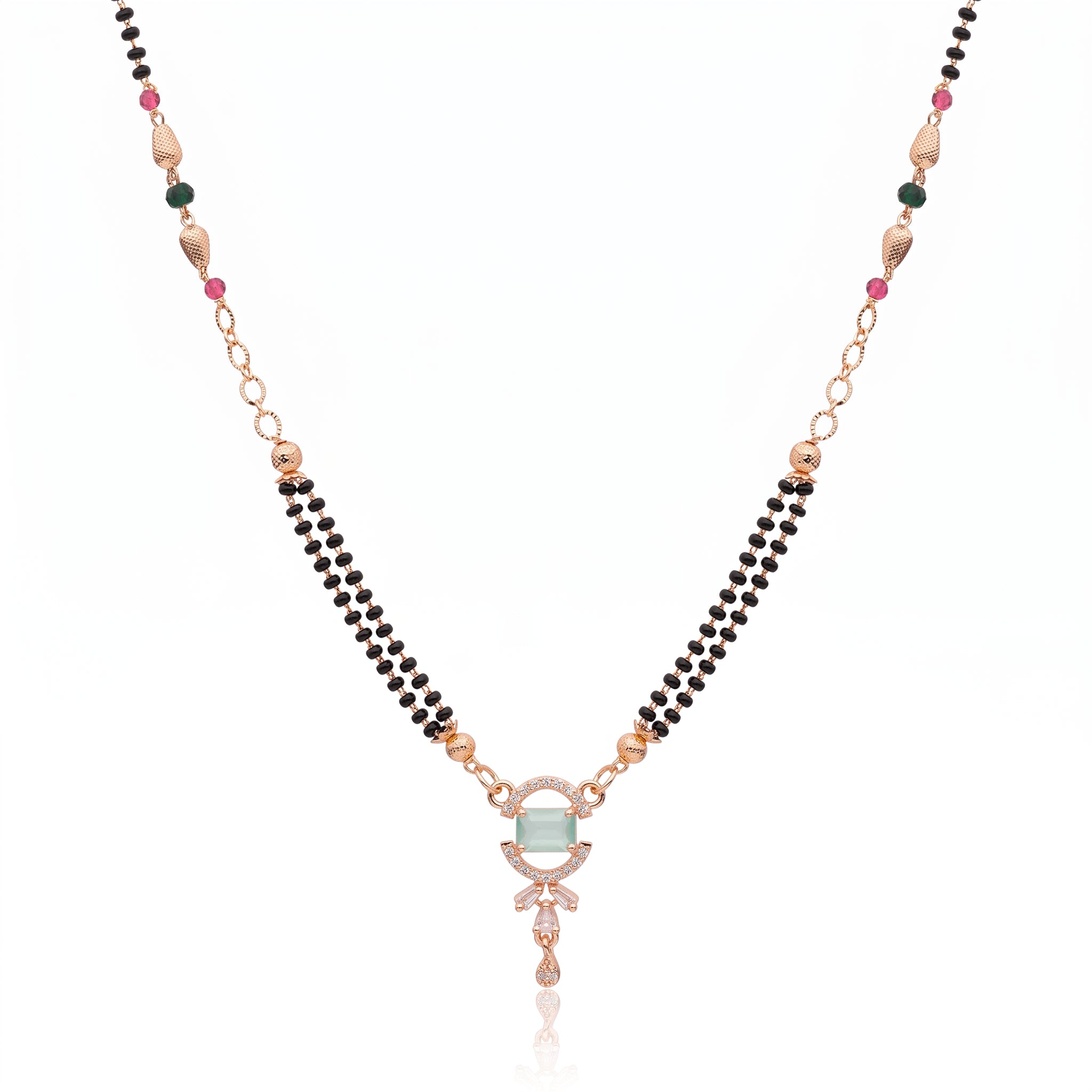 Celeste Green – Premium Rose Gold Mangalsutra Necklace for Women