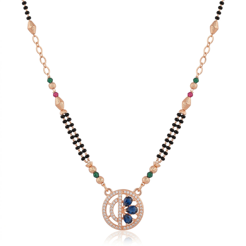Royal Bloom – Premium Contemporary Mangalsutra in Rose Gold Tone