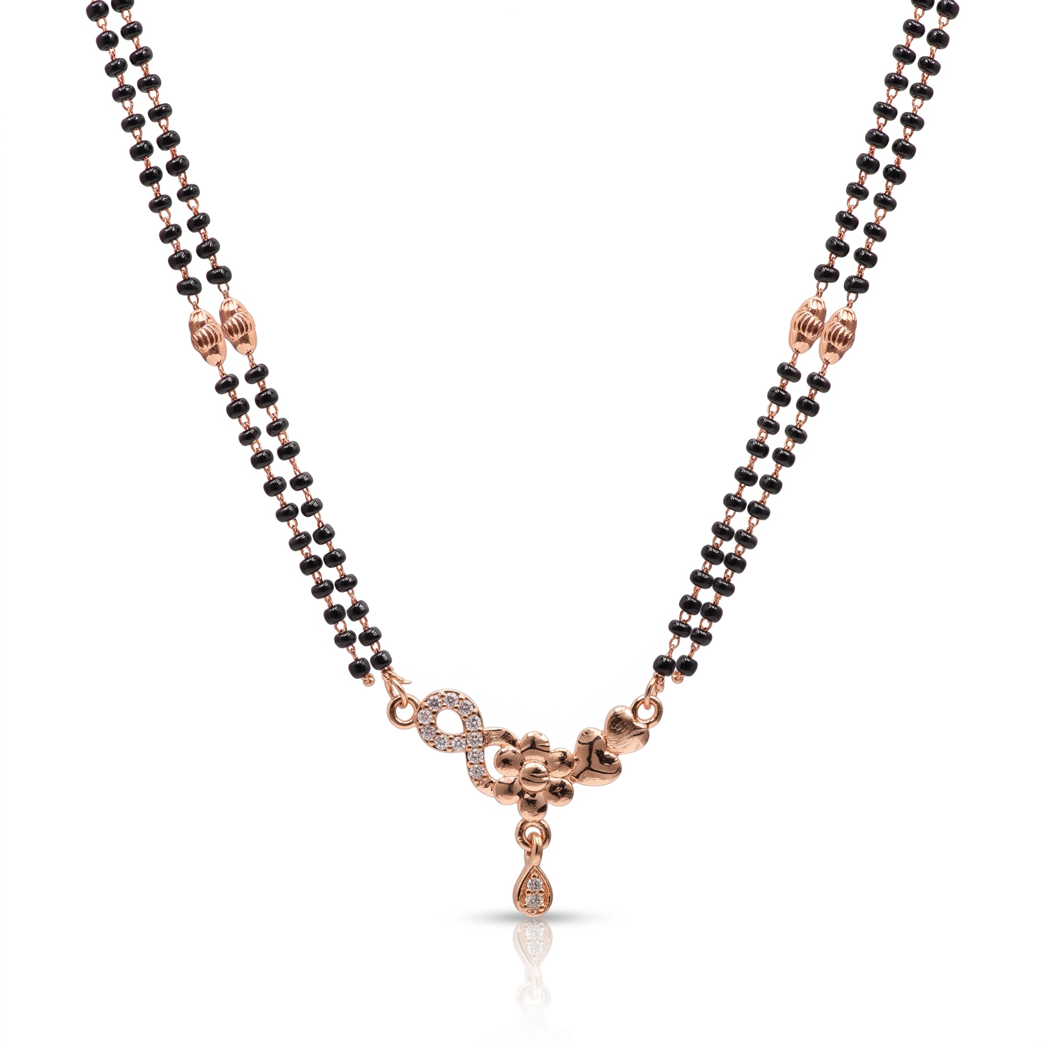 Eterna Bloom Mangalsutra – Premium Rose Gold Crystal Mangalsutra Necklace for Women