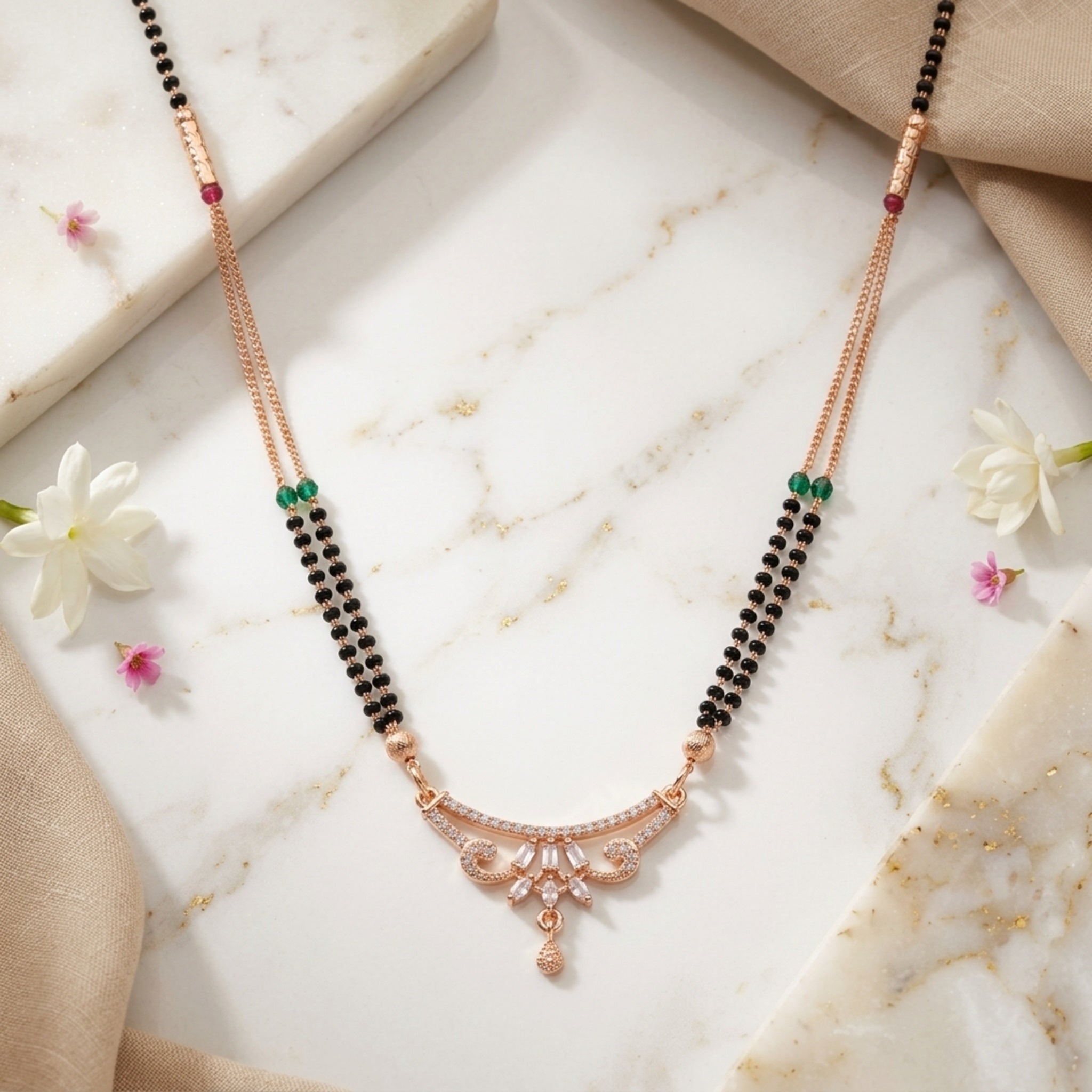 Rose Grace Mangalsutra – Premium Rose Gold Tone Designer mangalsutra for Women