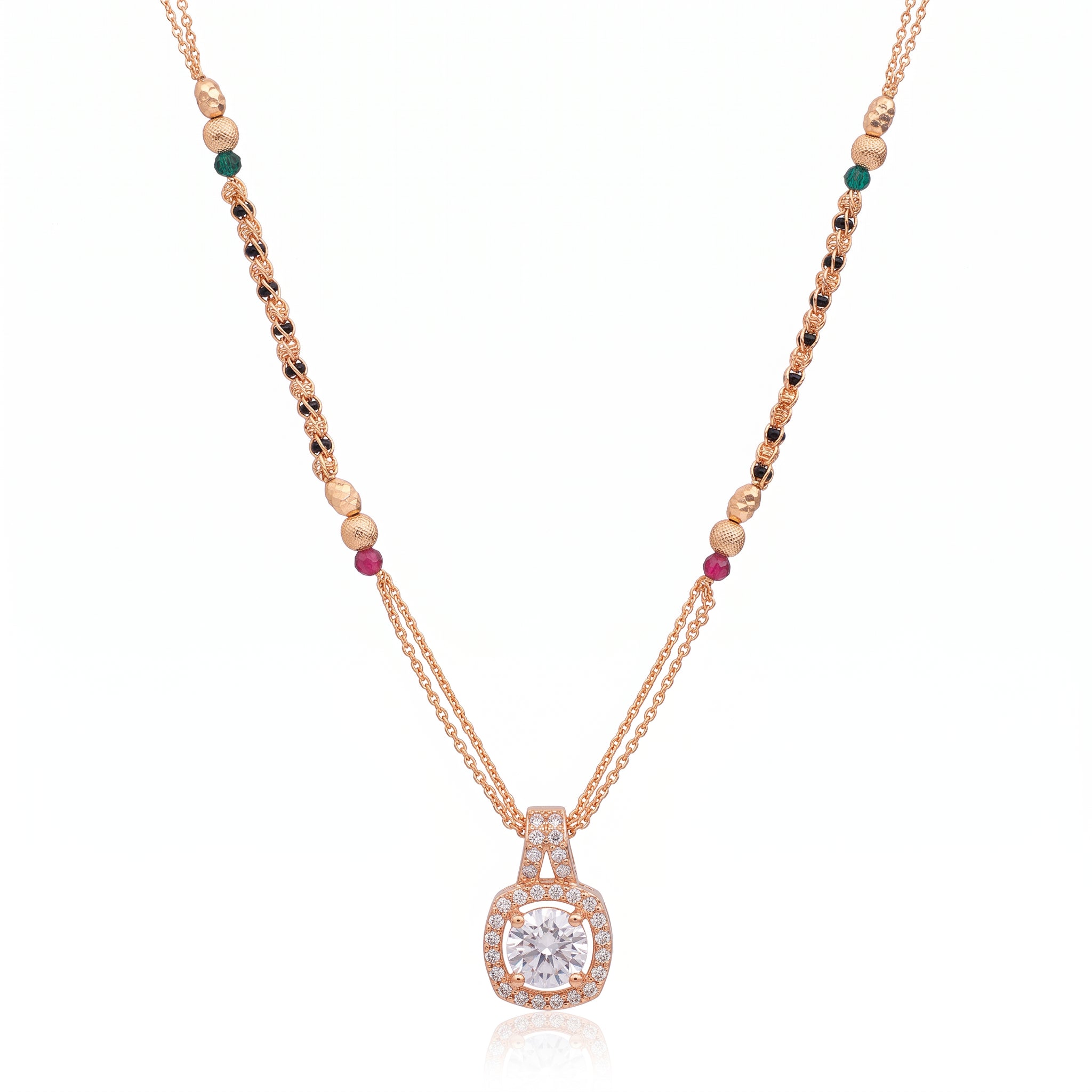 Lumière Halo – Premium Women’s Rose Gold Mangalsutra