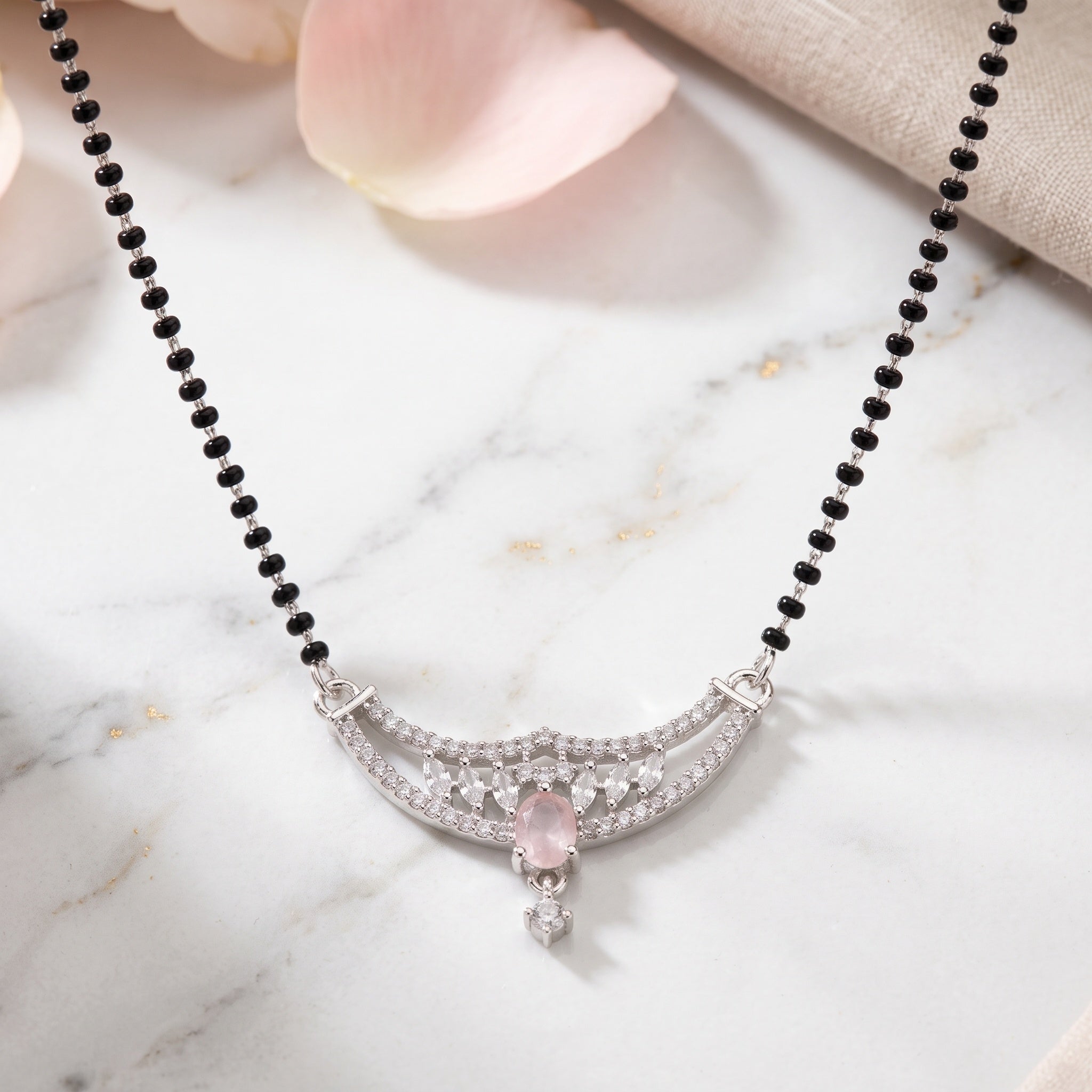 Blush Crescent – Premium Designer Mangalsutra for Women