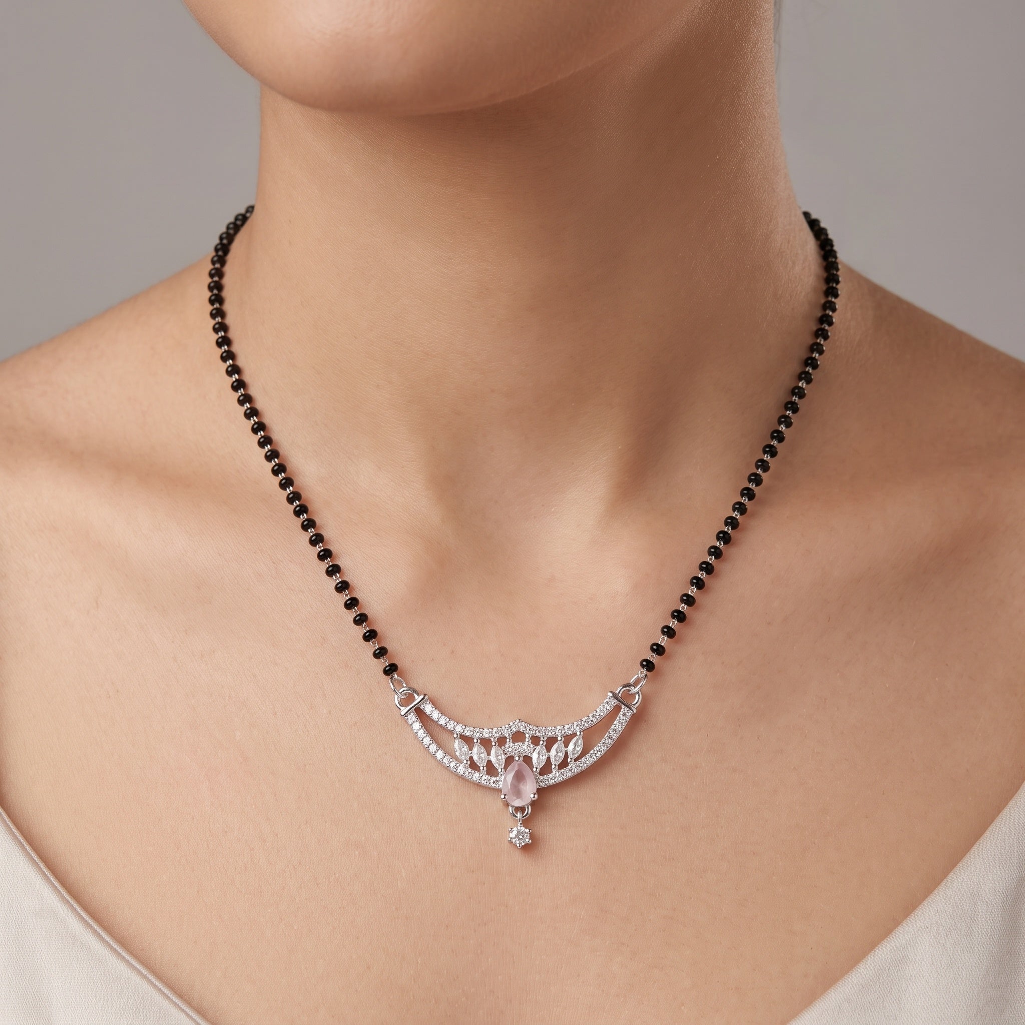 Blush Crescent – Premium Designer Mangalsutra for Women