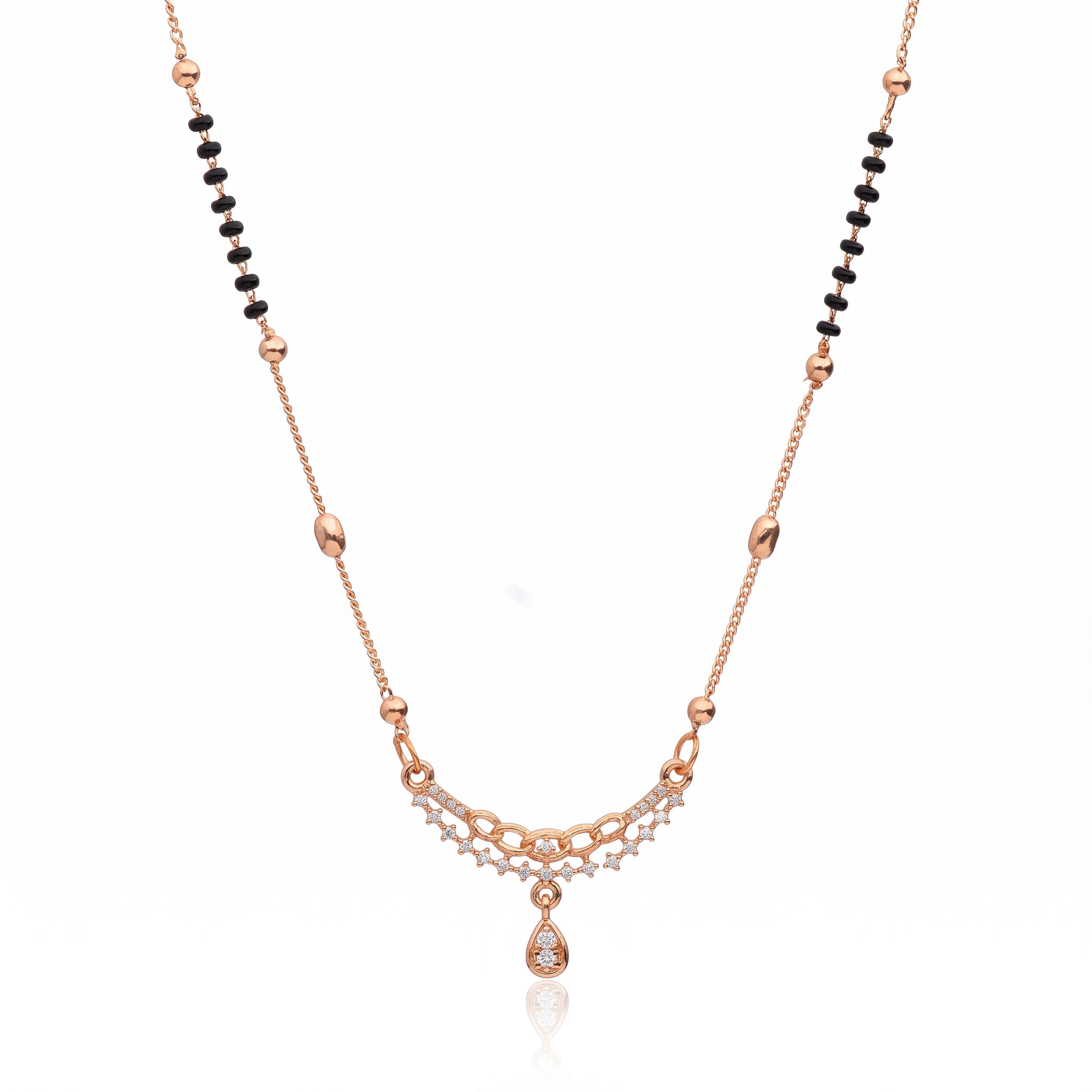 Celeste Teardrop – Premium Rose Gold Mangalsutra for Women