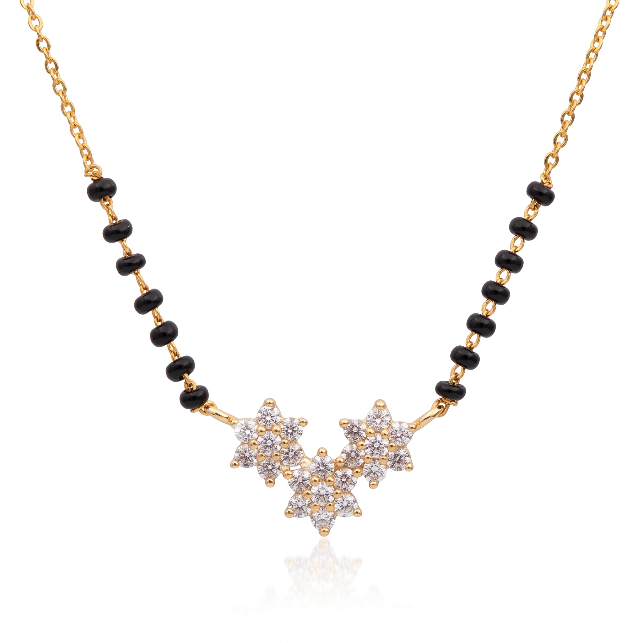 Floral Grace – Premium Gold-Tone Floral Mangalsutra for Women