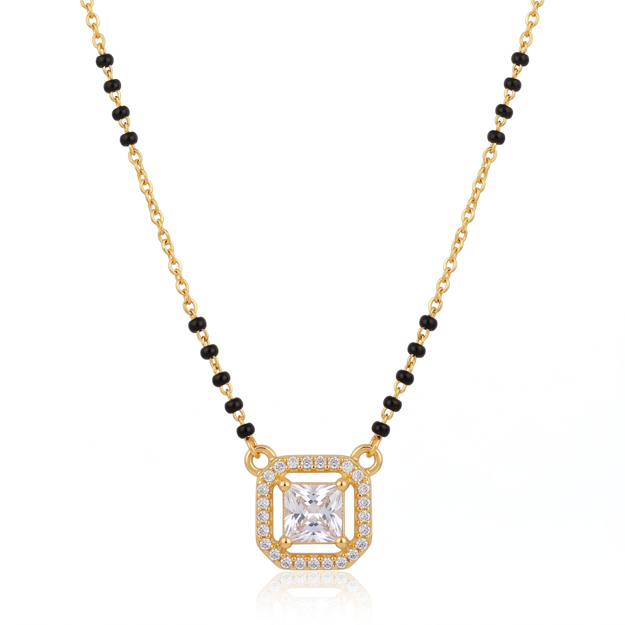 Regal Square – Gold-Tone Modern Mangalsutra for Women