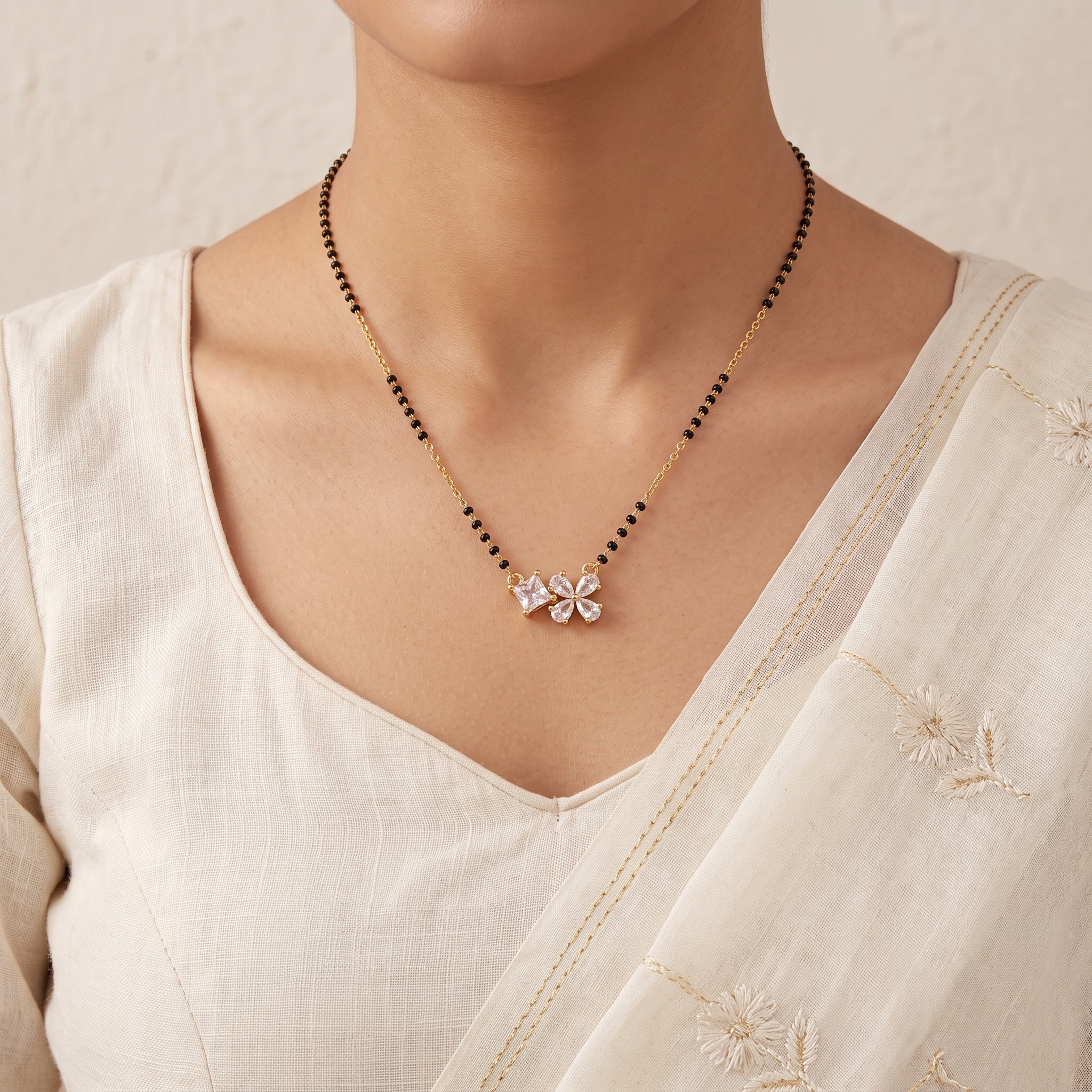 Flora Grace Mangalsutra – Premium Gold-Tone Floral for Women