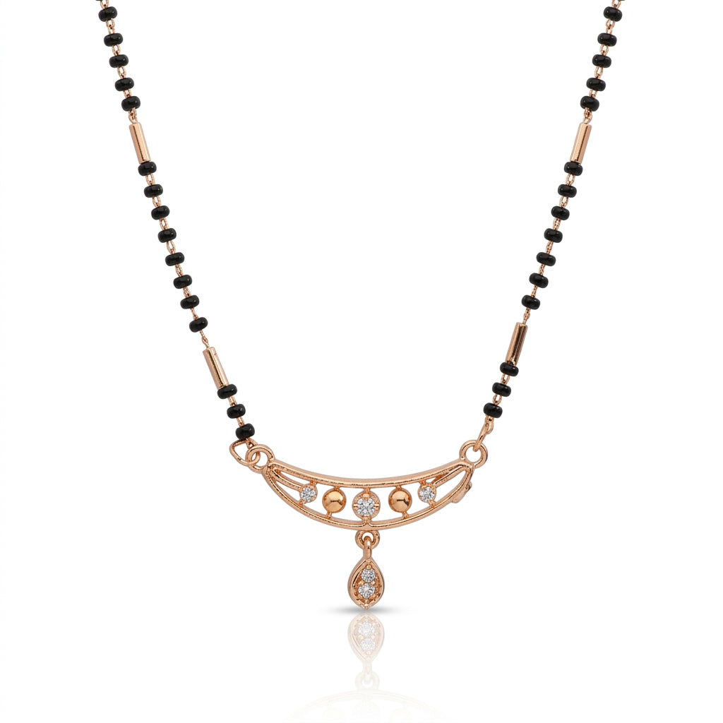 Flora Vine Mangalsutra – Premium Rose Gold CZ Mangalsutra for Women