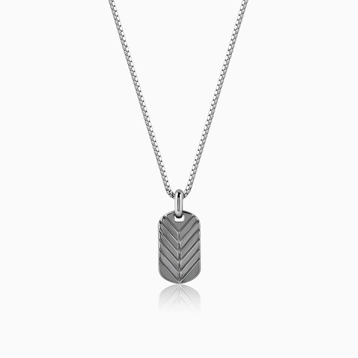 Black Rhodium Midnight Charmer Pendant With Box Chain For Him