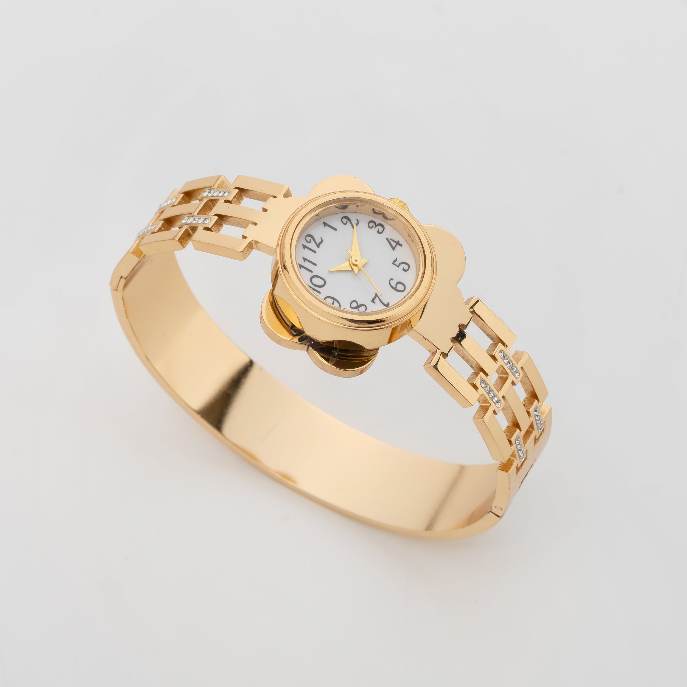 Golden Clover – Premium Women's Gold Stainless Steel Bracelet Watch