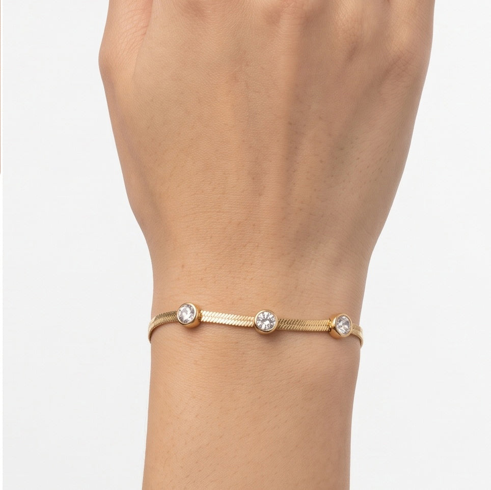 Auric Cube Set – Premium Gold Geometric Necklace, Crystal Bangle & Stud Earrings for Women
