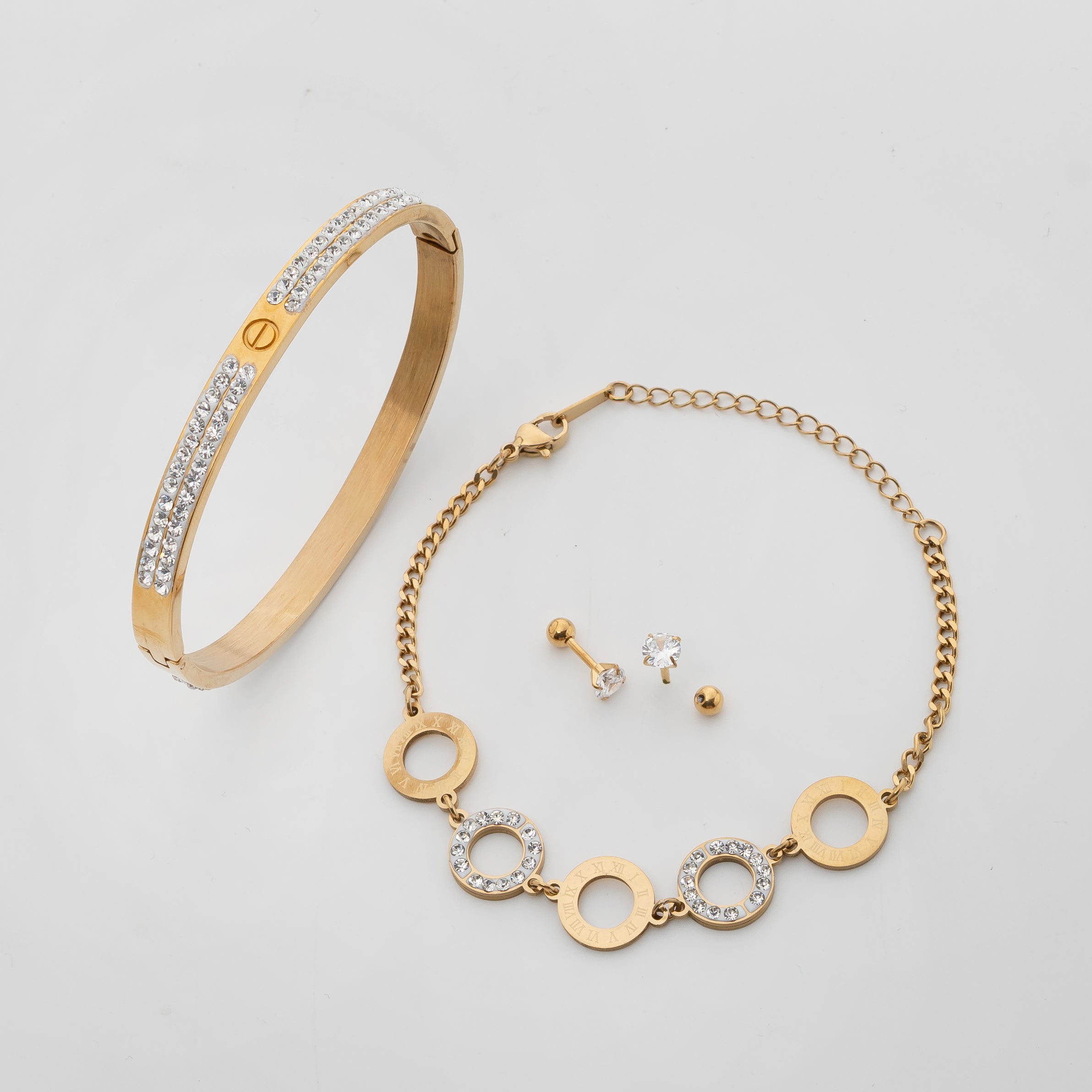 Imperia Luxe Set – Premium Gold Crystal Jewelry Set for Women