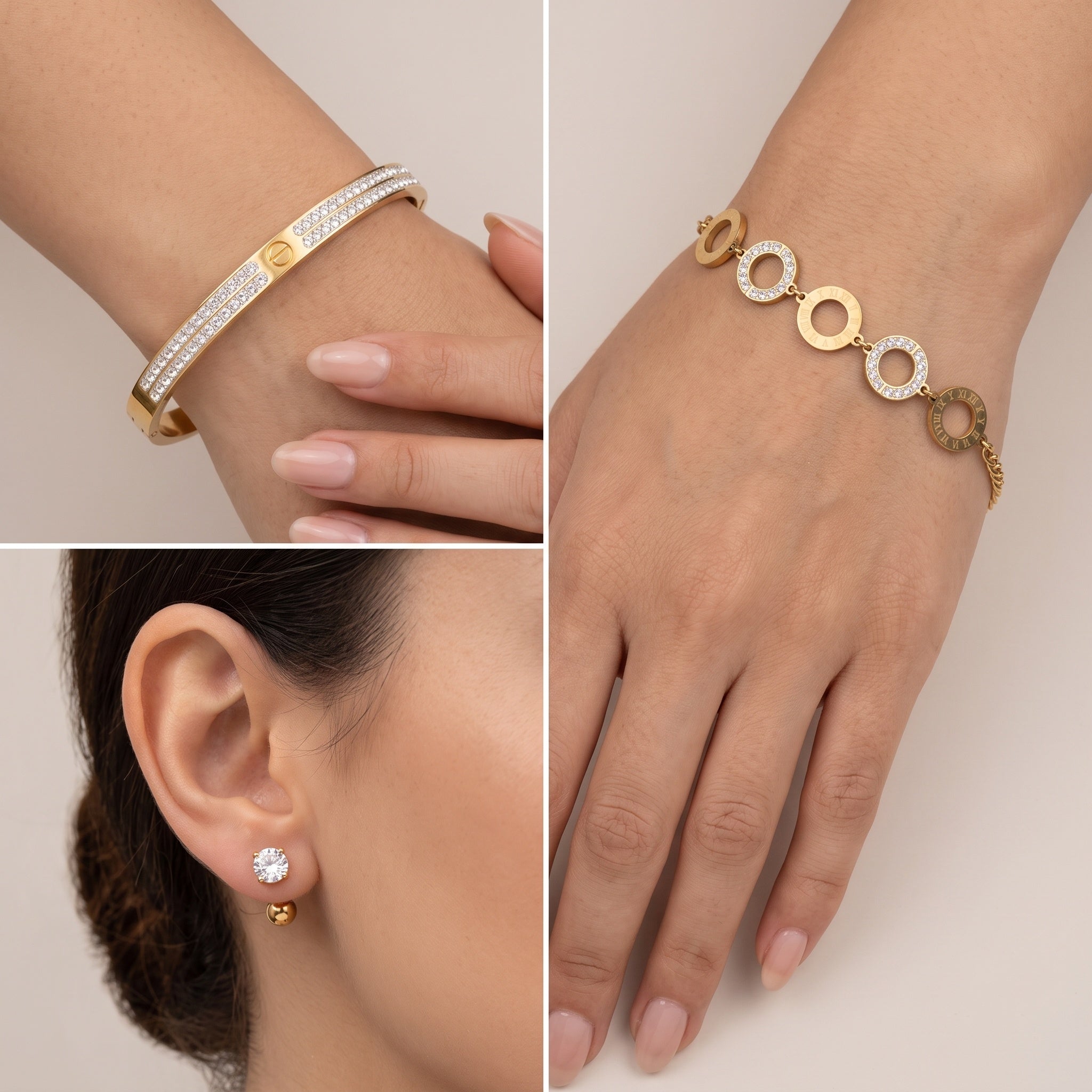 Imperia Luxe Set – Premium Gold Crystal Jewelry Set for Women