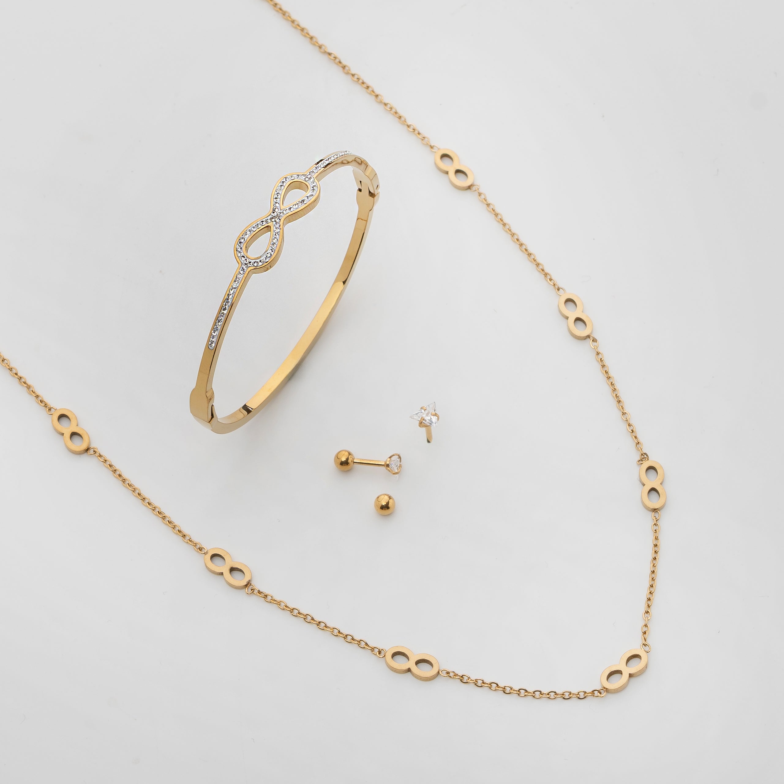 Infinity Élan Set – Premium Gold Infinity Jewelry Set for Women