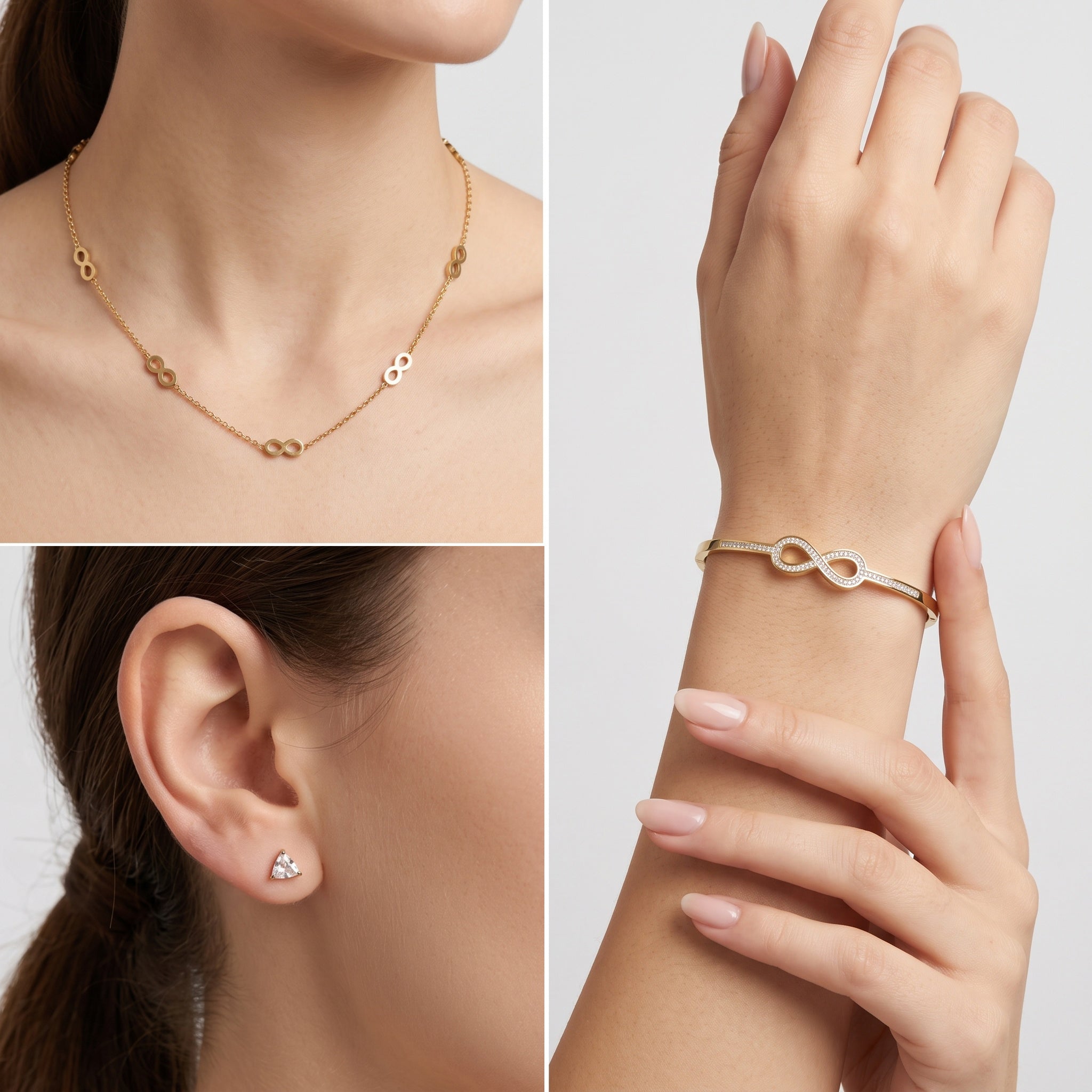 Infinity Élan Set – Premium Gold Infinity Jewelry Set for Women