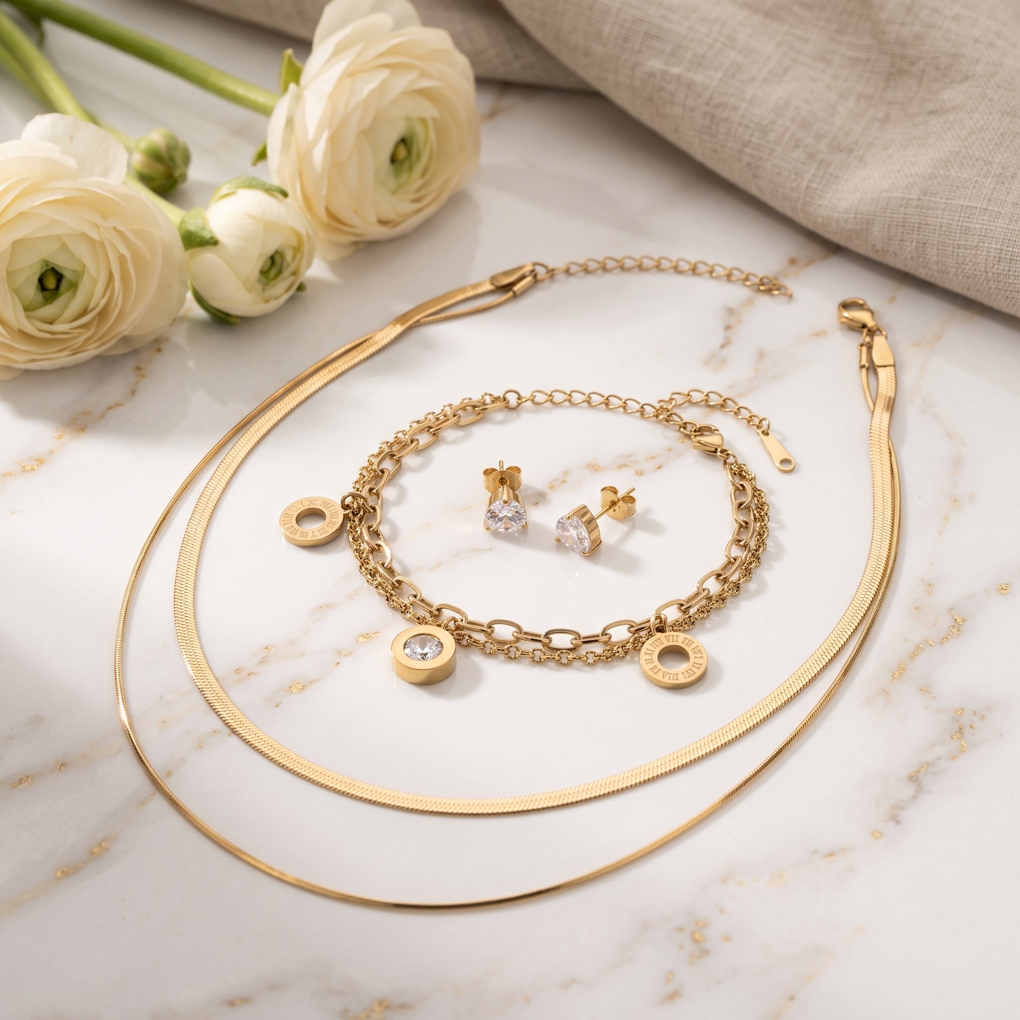 Aurelia Layer Set – Premium Gold Layered Jewelry Set for Women