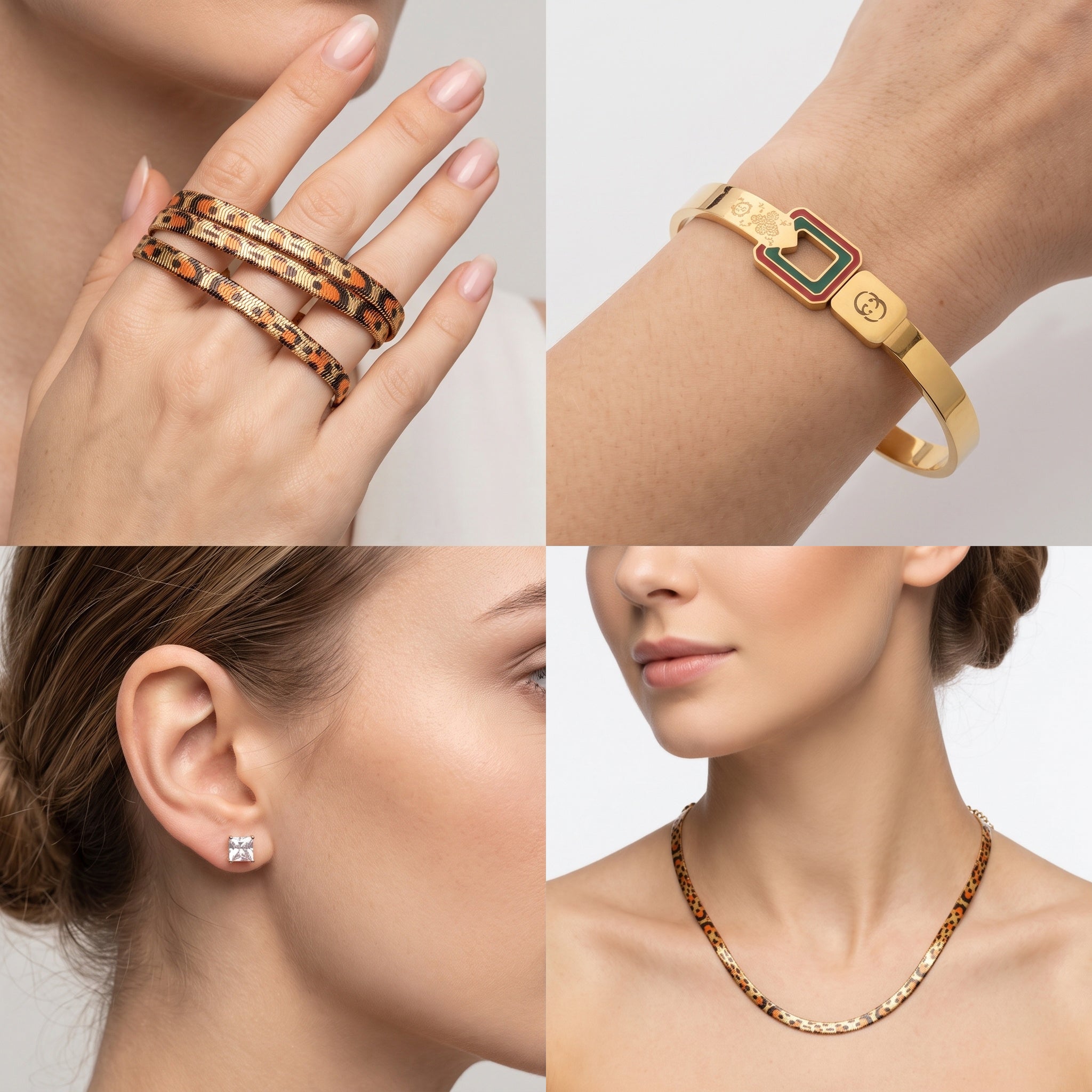 Savanna Luxe Set – Premium Gold Animal Print Jewelry Set for Women