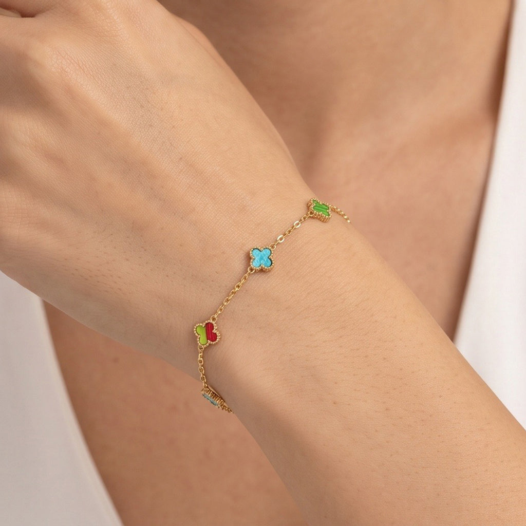 Astra Eye Cuff – Premium Gold Evil Eye Enamel Bracelet for Women